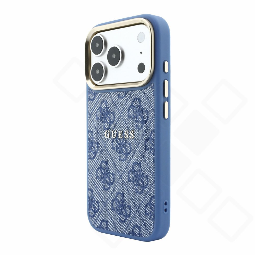 Guess PU Leather 4G Gold Frame Embossed MagSafe Case für iPhone 17 Pro / 18 Pro