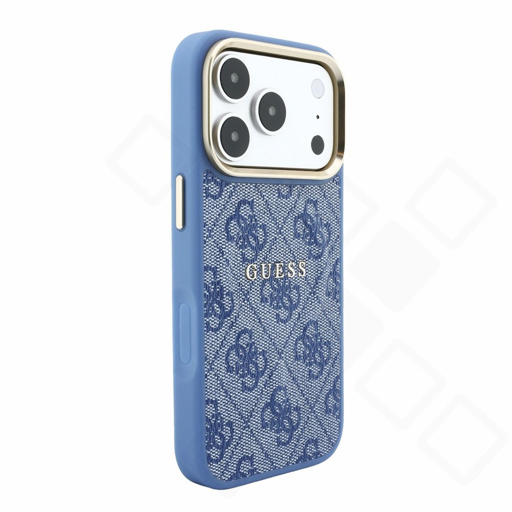 Guess PU Leather 4G Gold Frame Embossed MagSafe Case für iPhone 17 Pro / 18 Pro