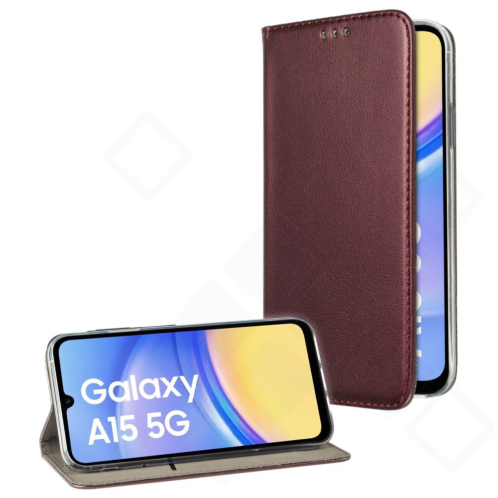 Bookcase basic magnetic für A155F, A156B Samsung Galaxy A15, A15 5G - burgundy