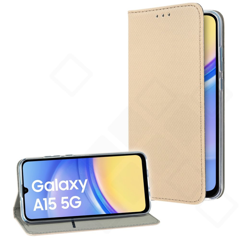 Bookcase basic magnetic für A155F, A156B Samsung Galaxy A15, A15 5G - gold