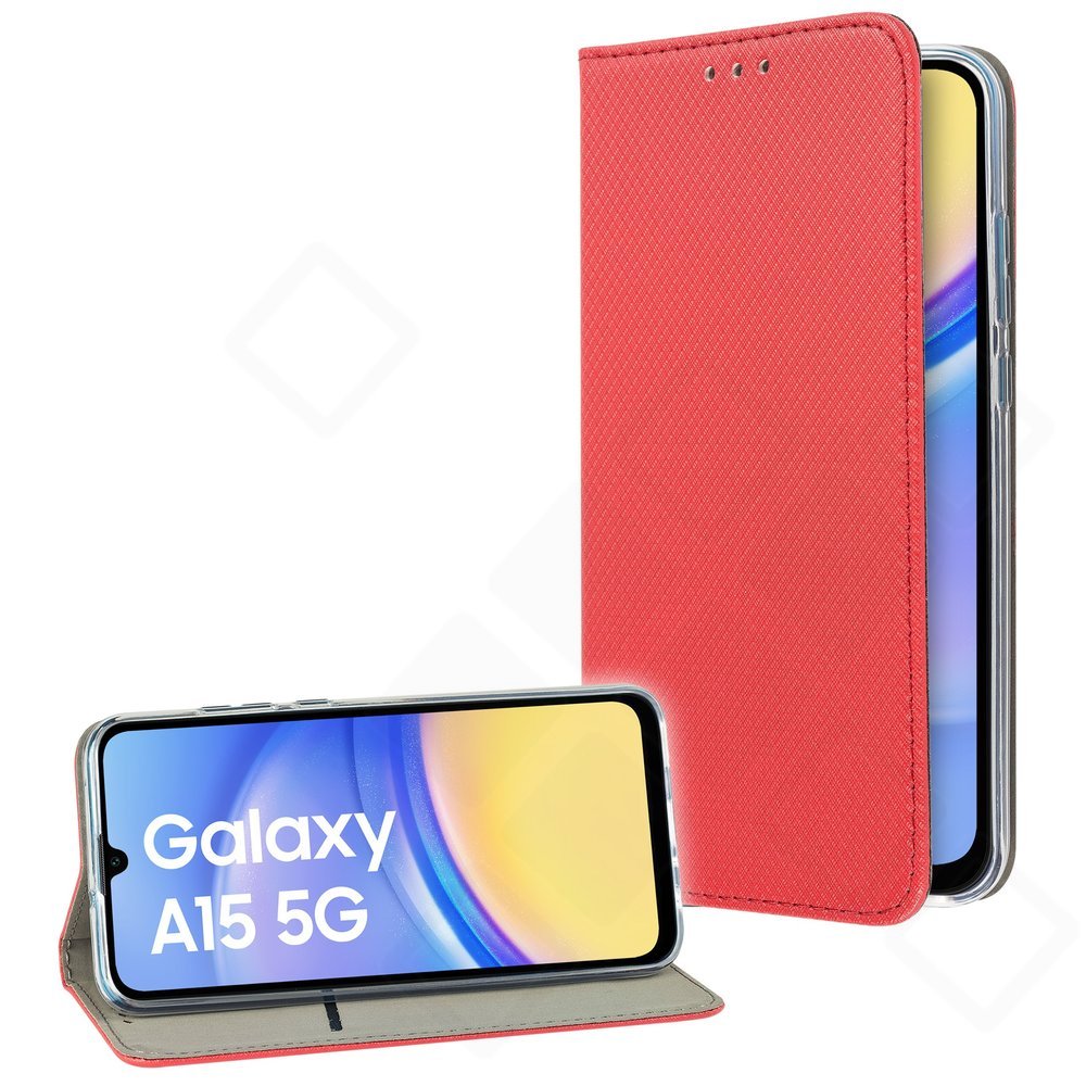 Bookcase basic magnetic für A155F, A156B Samsung Galaxy A15, A15 5G - red