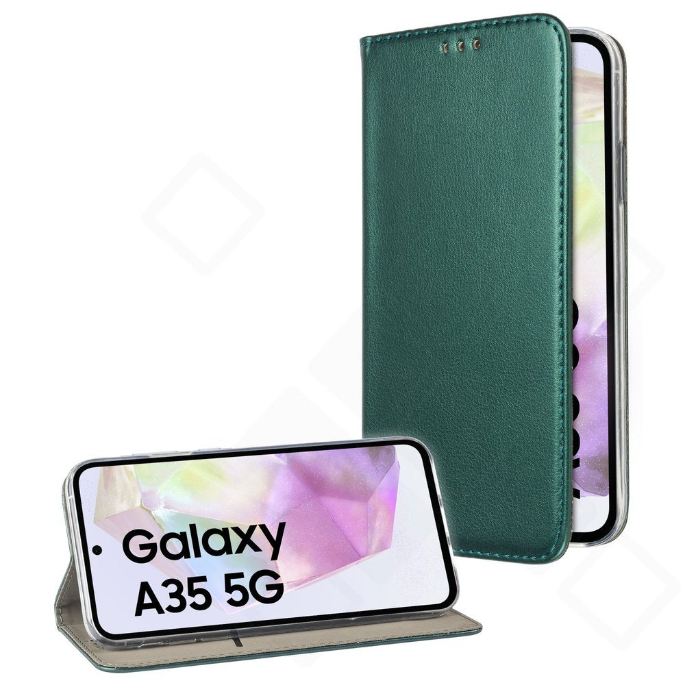 Bookcase basic magnetic für A356B Samsung Galaxy A35 5G - dark green