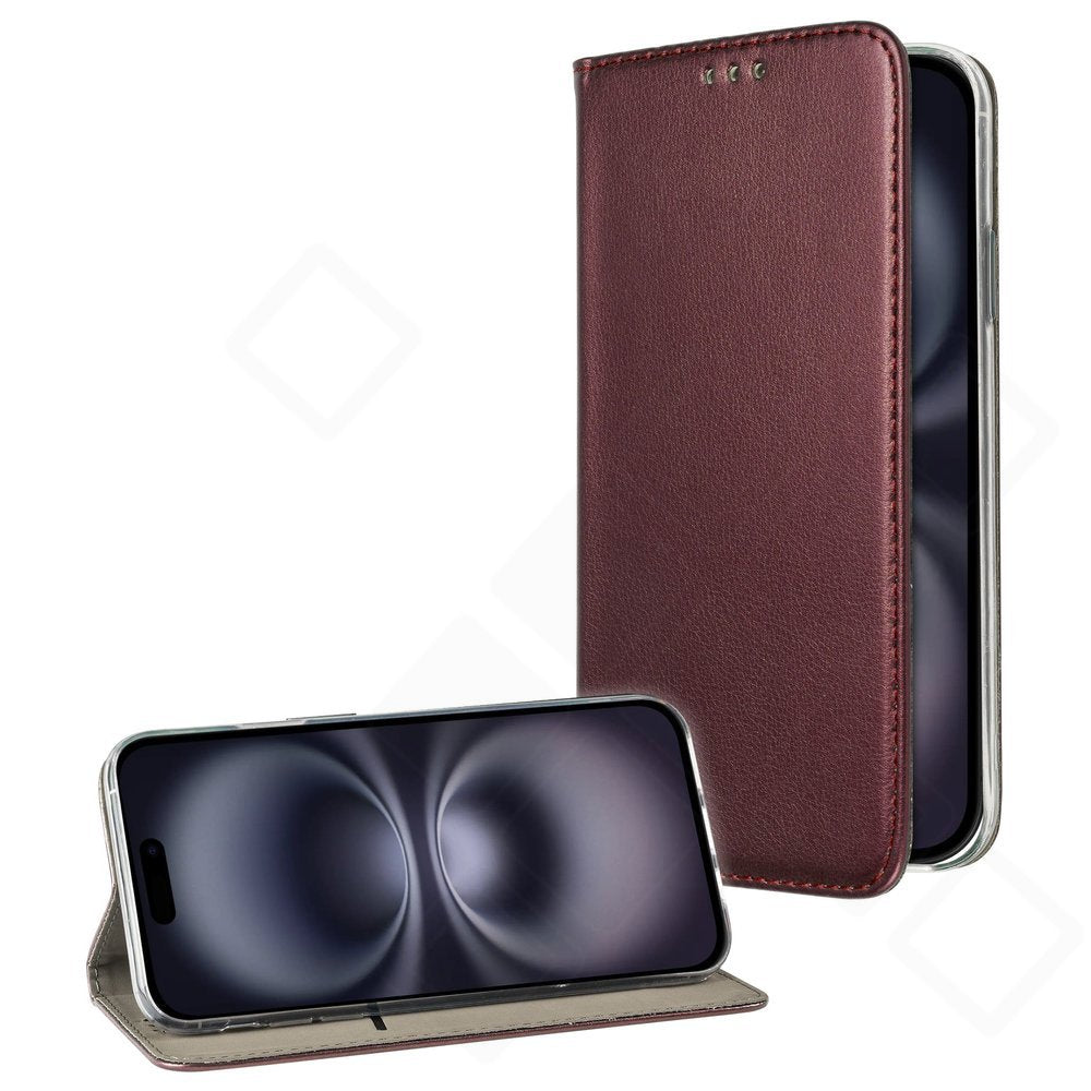 Bookcase basic magnetic für Apple iPhone 16 Plus - burgundy