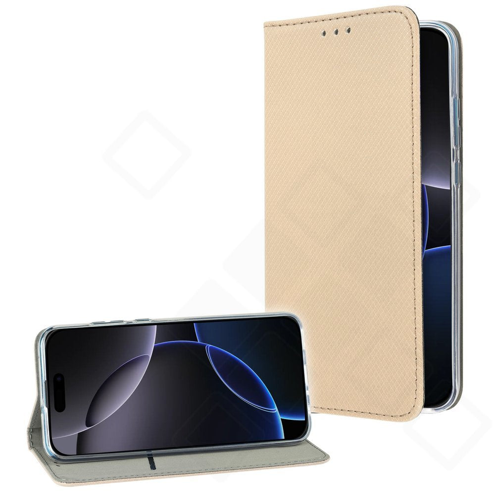 Bookcase basic magnetic für Apple iPhone 16 Pro - gold
