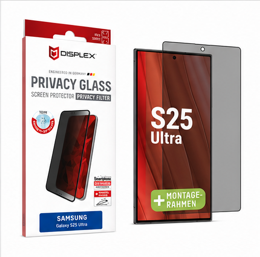 DISPLEX Privacy Glass FC für Samsung Galaxy S25 Ultra – Privacy Panzerglas 10H