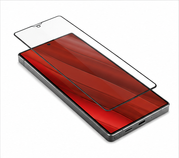 DISPLEX Premium Panzerglas Full Cover 10H für Samsung Galaxy S25 Ultra inkl. EASY-ON Montagerahmen