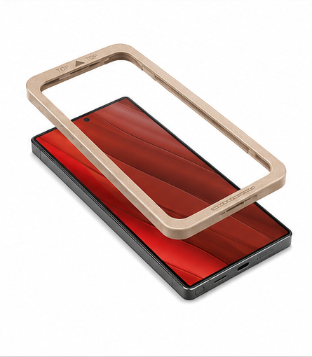 DISPLEX Premium Panzerglas Full Cover 10H für Samsung Galaxy S25 Ultra inkl. EASY-ON Montagerahmen