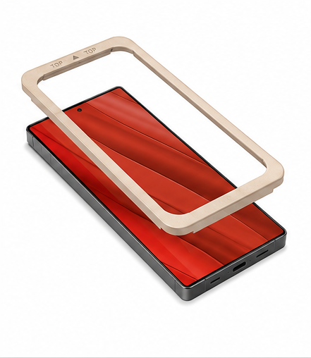 DISPLEX Real Glass Panzerglas für Samsung Galaxy S25 Ultra – 10H Displayschutz mit EASY-ON Montagerahmen