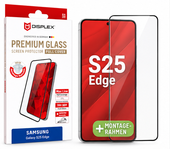 DISPLEX Premium Glass FC für Samsung Galaxy S25 Edge – Full Cover Panzerglas 10H