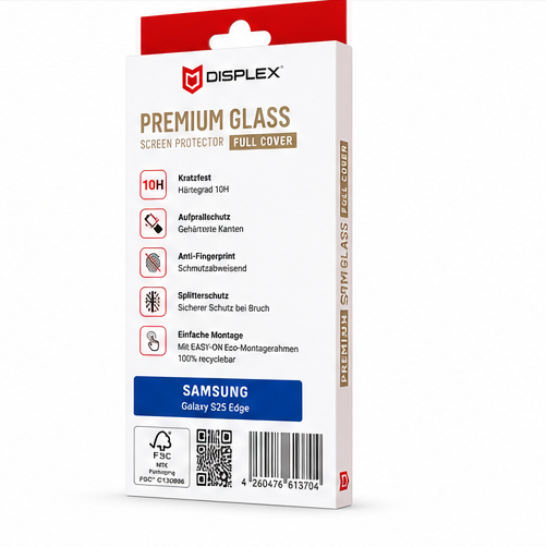 DISPLEX Premium Glass FC für Samsung Galaxy S25 Edge – Full Cover Panzerglas 10H