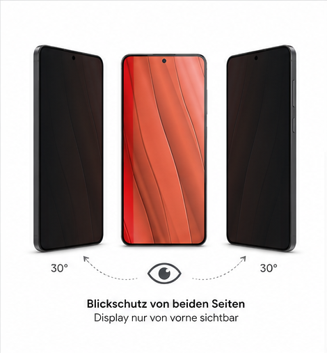 DISPLEX Privacy Panzerglas Full Cover für Samsung Galaxy S25 Edge – 10H, Blickschutz, Easy-On