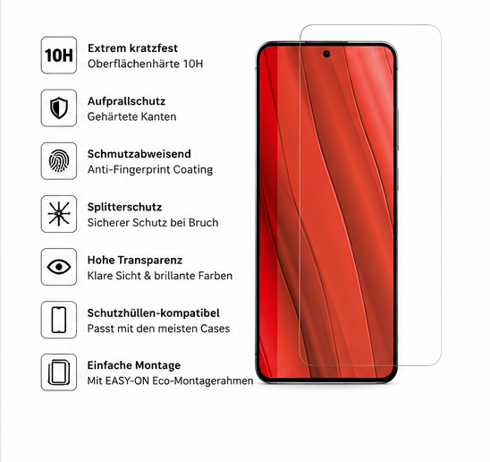 DISPLEX Real Glass Panzerglas für Samsung Galaxy S25 Edge – 10H Displayschutz
