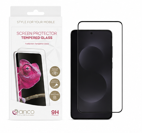 anco Panzerglas Fullscreen für Samsung Galaxy S25 Edge – Schwarz