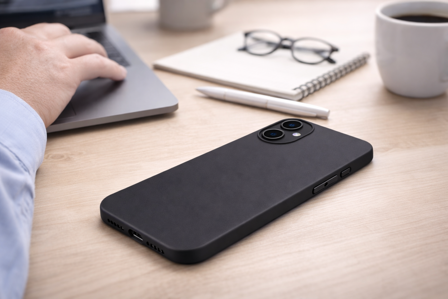 anco Liquid Silicone Case für Apple iPhone 16 Plus – Schwarz