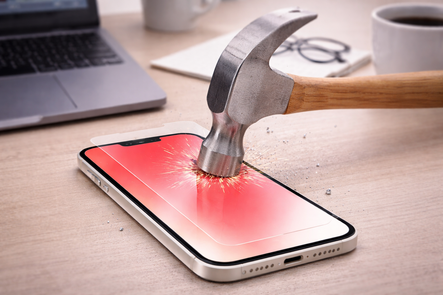 okkes Titan Plus Panzerglas für iPhone 15 Plus / 16 Plus – Echtglas Displayschutz