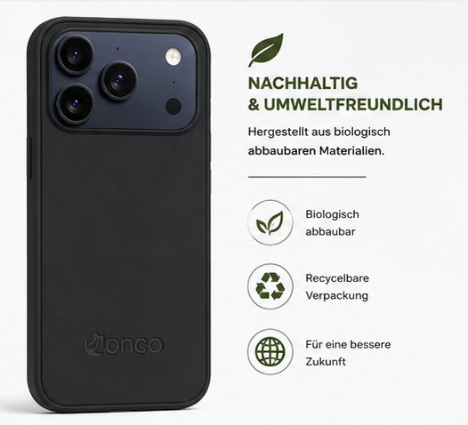 anco Bioly Case für Apple iPhone 17 Pro – Bio Handyhülle Schwarz, Nachhaltige Schutzhülle
