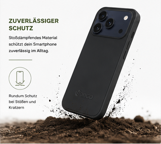anco Bioly Case für Apple iPhone 17 Pro – Bio Handyhülle Schwarz, Nachhaltige Schutzhülle