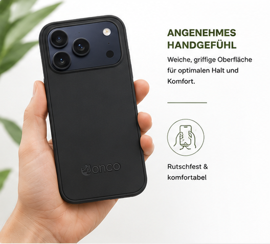 anco Bioly Case für Apple iPhone 17 Pro – Bio Handyhülle Schwarz, Nachhaltige Schutzhülle