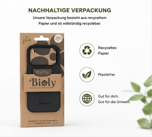 anco Bioly Case für Apple iPhone 17 Pro – Bio Handyhülle Schwarz, Nachhaltige Schutzhülle