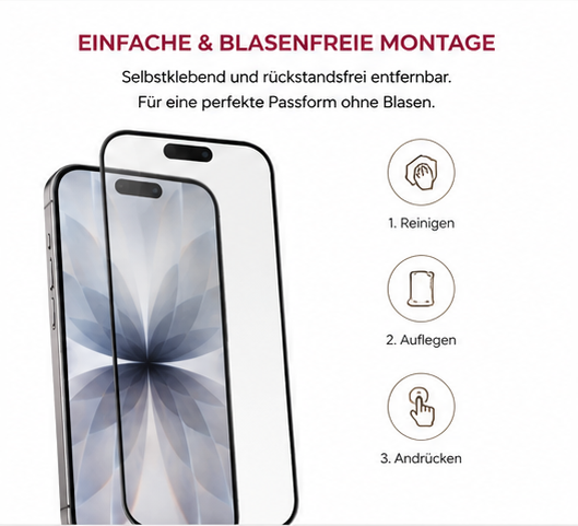 anco Panzerglas Fullscreen für Apple iPhone 16 Pro / 17 / 17 Pro / 18 / 18 Pro Displayschutz Schutzglas 9H
