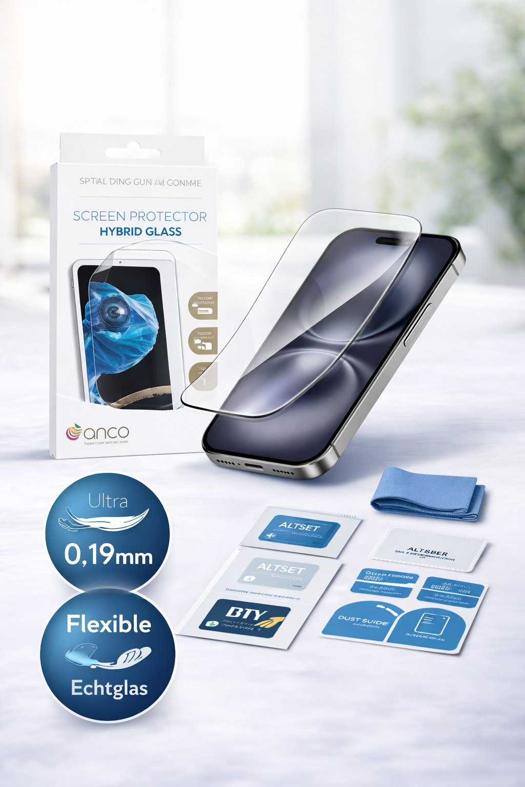 anco Hybrid Glass für Apple iPhone 16 – Flexibles Schutzglas