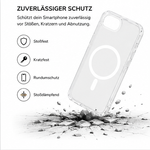 anco Magnetic Case iPhone 17e / 16e Crystal Clear – MagSafe Handyhülle Transparent