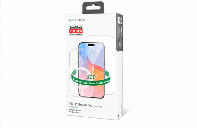 4smarts 360° Premium Protection Set für Apple iPhone 16 – MagSafe Hülle & Panzerglas