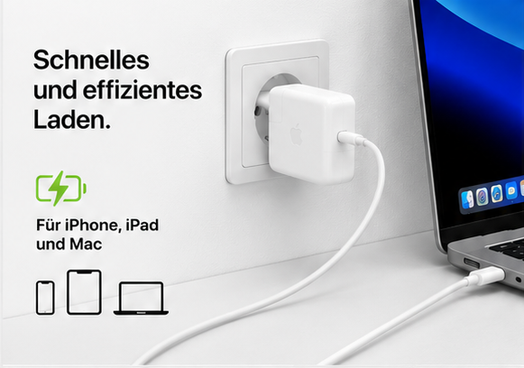 Apple USB-C Power Adapter 30W Original Ladegerät USB-C Schnellladegerät MW2G3ZM/A Weiß