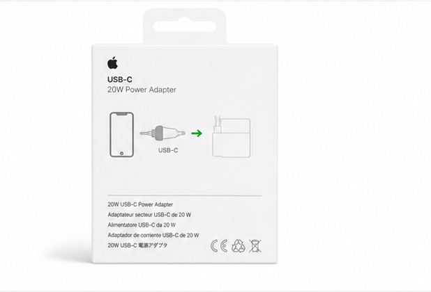 Apple USB-C Power Adapter 20W Original Netzteil MD3J4ZM/A Schnellladegerät USB-C Weiß