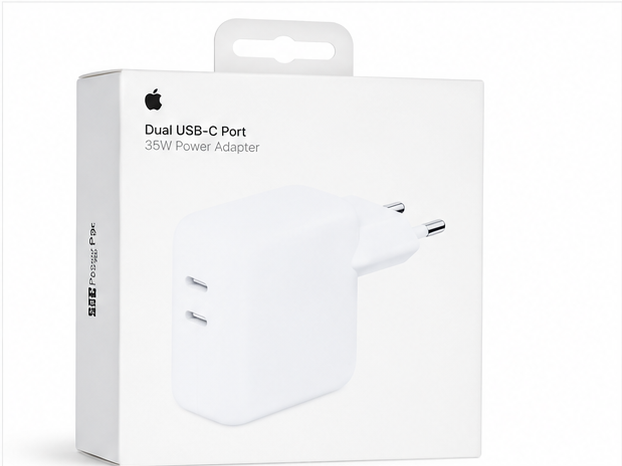 Apple 35W Dual USB-C Power Adapter – Original USB-C Netzteil 2 Port Schnellladegerät Weiß