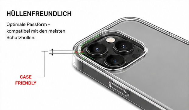 DISPLEX Real Glass + Case Set für Apple iPhone 15 Pro – Panzerglas & transparente Schutzhülle