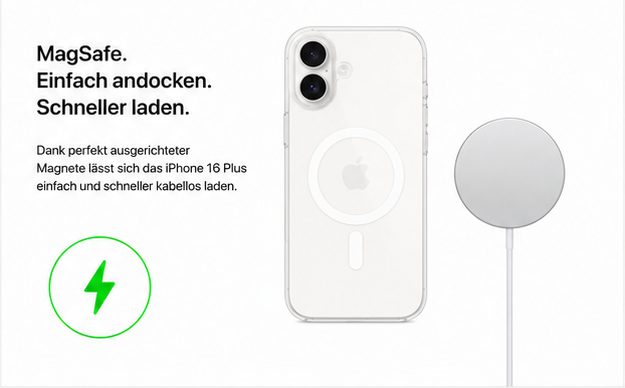 Apple Clear Case mit MagSafe für iPhone 16 Plus – Original transparente Schutzhülle