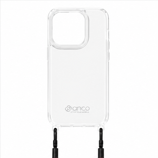 anco Lanyard Protect Case für Apple iPhone 15 Pro Handyhülle mit Umhängeband Transparent