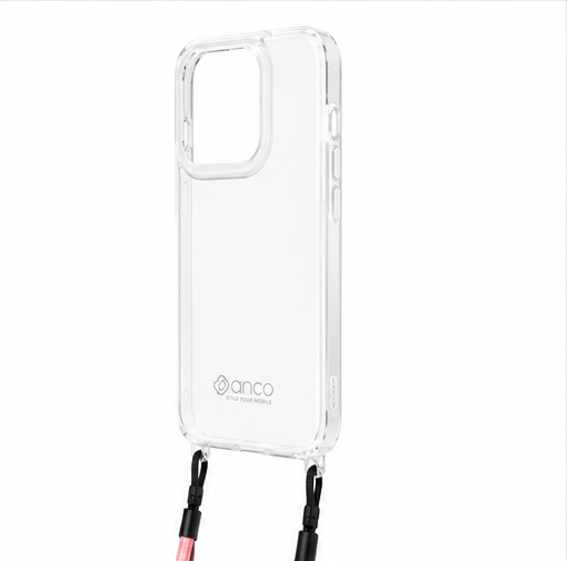 anco Lanyard Protect Case für Apple iPhone 15 Pro Handyhülle mit Umhängeband Transparent