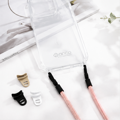 anco Lanyard Protect Case für Apple iPhone 15 Pro Handyhülle mit Umhängeband Transparent
