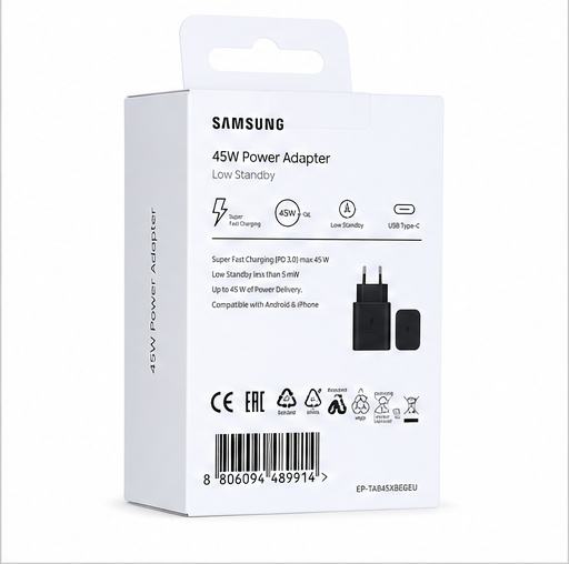 Samsung 45W USB-C Schnellladegerät EP-T4511 Schwarz – Super Fast Charging 2.0