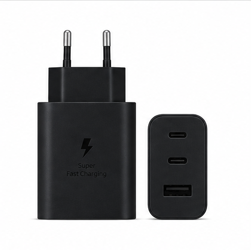 Samsung 65W Schnellladegerät Trio USB-C & USB-A Power Adapter EP-T6530NBEGEU Schwarz