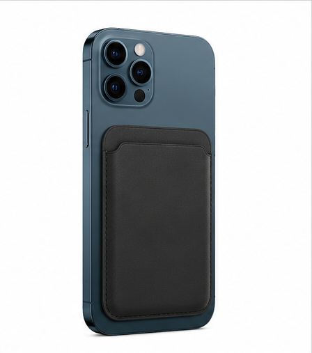 MagSafe Leder Wallet Kartenhalter für Apple iPhone 12–17 – Magnetisches Kartenetui Schwarz