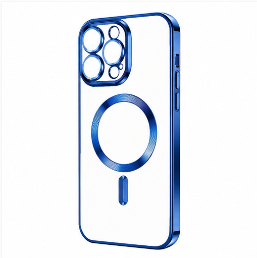MagSafe Hülle für Apple iPhone 17 Pro Max Transparent Blau – Stoßfest Clear Case Magnetisch
