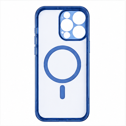 MagSafe Hülle für Apple iPhone 17 Pro Max Transparent Blau – Stoßfest Clear Case Magnetisch