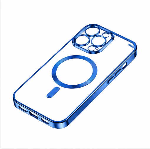 MagSafe Hülle für Apple iPhone 17 Pro Max Transparent Blau – Stoßfest Clear Case Magnetisch