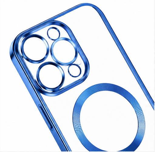 MagSafe Hülle für Apple iPhone 17 Pro Max Transparent Blau – Stoßfest Clear Case Magnetisch