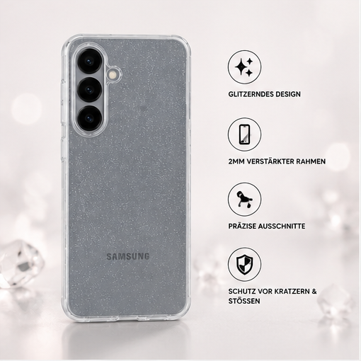 anco Shine Case für Samsung Galaxy S26 (S942B) - transparente Hülle mit Glitzer
