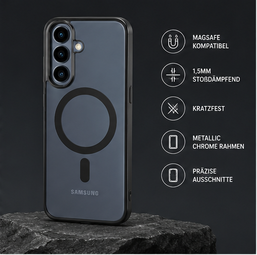 anco Magnetic Chrome Case für Samsung Galaxy S26+ (S947B) - Schwarz