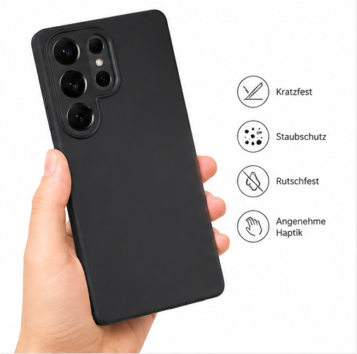 anco Dark Case für Samsung Galaxy S26 Ultra – Matte TPU Handyhülle Schwarz