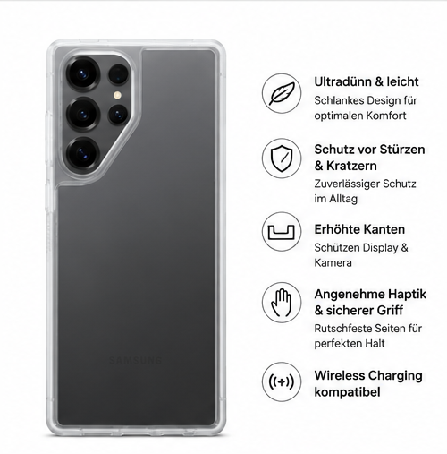 OtterBox React Hülle für Samsung Galaxy S25 Ultra - Clear, stoßfest