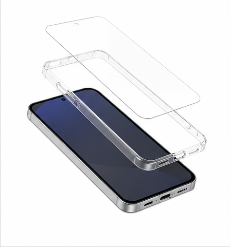 4smarts 360° Protection Set für Samsung Galaxy S25 FE – Schutzhülle + 9H Panzerglas Transparent