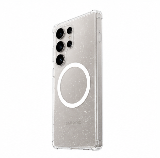 CARE by PanzerGlass Flagship Case Star Lit für Samsung Galaxy S25 Ultra – Glitzer Case Transparent