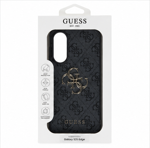 Guess PU 4G Metal Logo Case für Samsung Galaxy S25 Edge