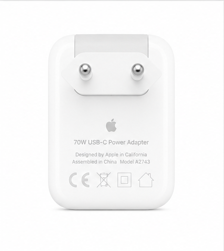 Apple 70W USB-C Power Adapter Netzteil Ladegerät – Original Schnellladegerät Weiß